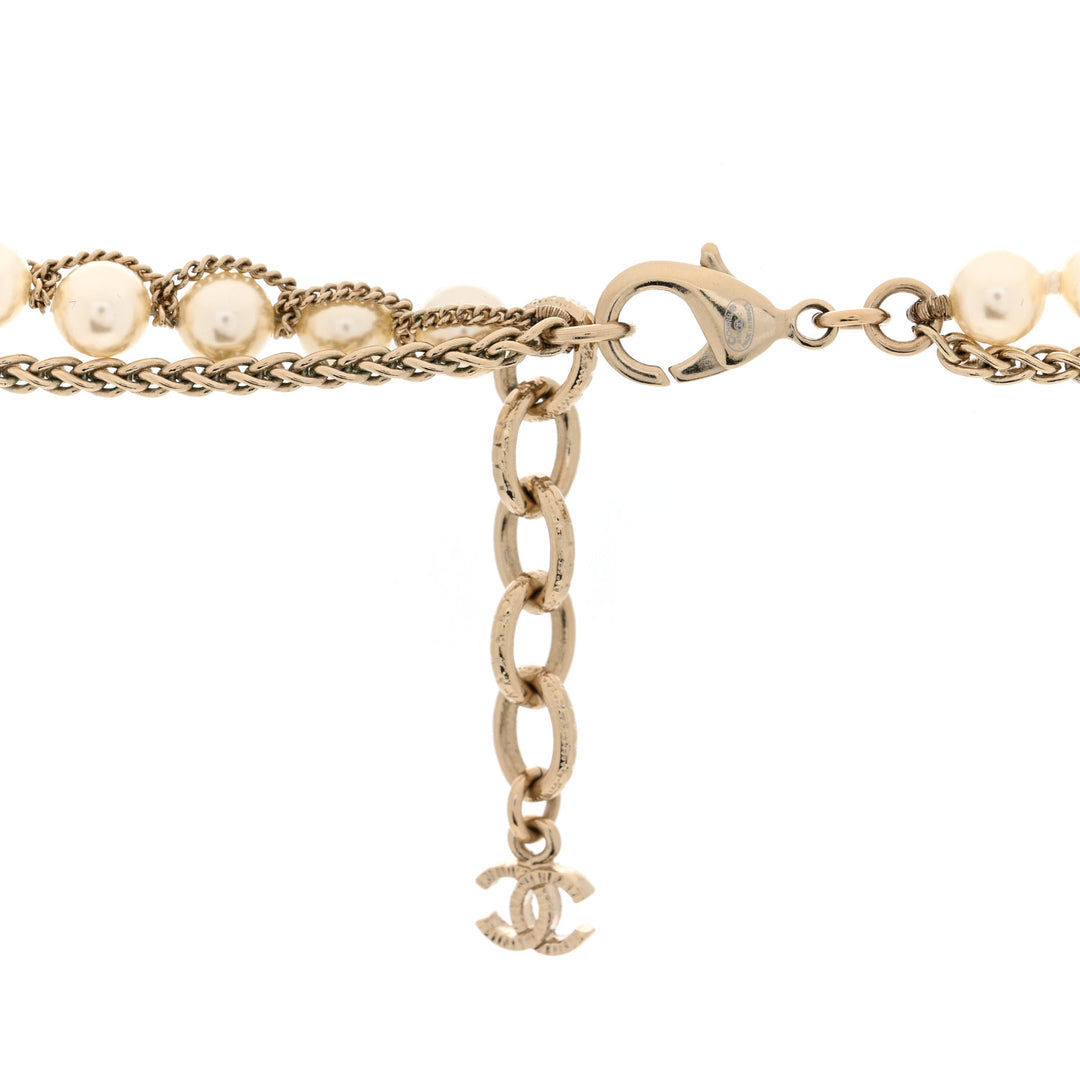 Chanel Pearl Caged CC Multi-Strand Long Necklace in Gold-Tone Metal - Gemaee  UAE