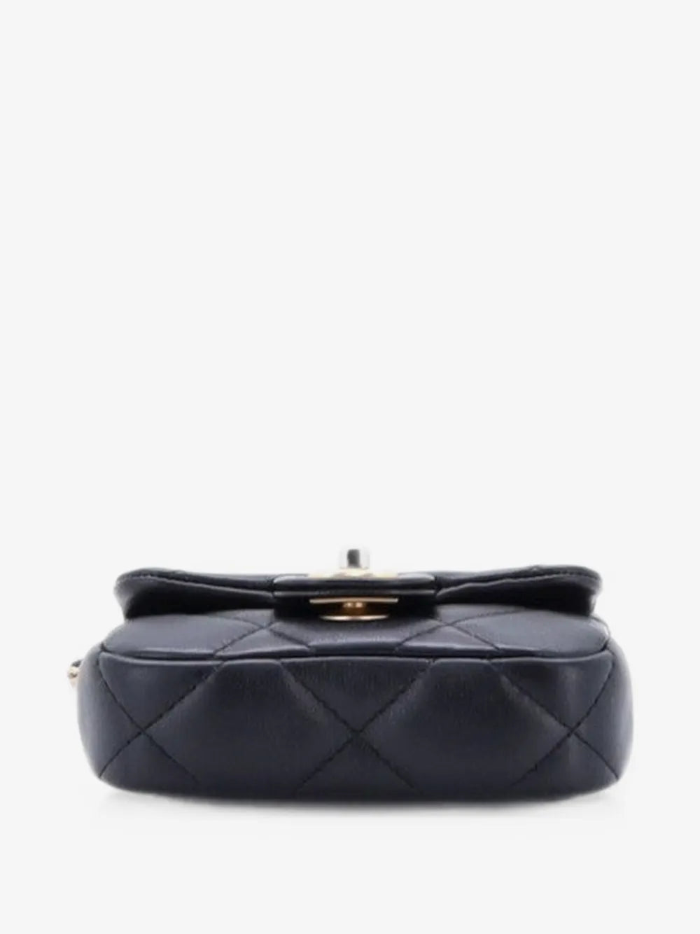Chanel Black Lady Handle Flap Card Holder on Chain Quilted Calfskin Clutch Bag