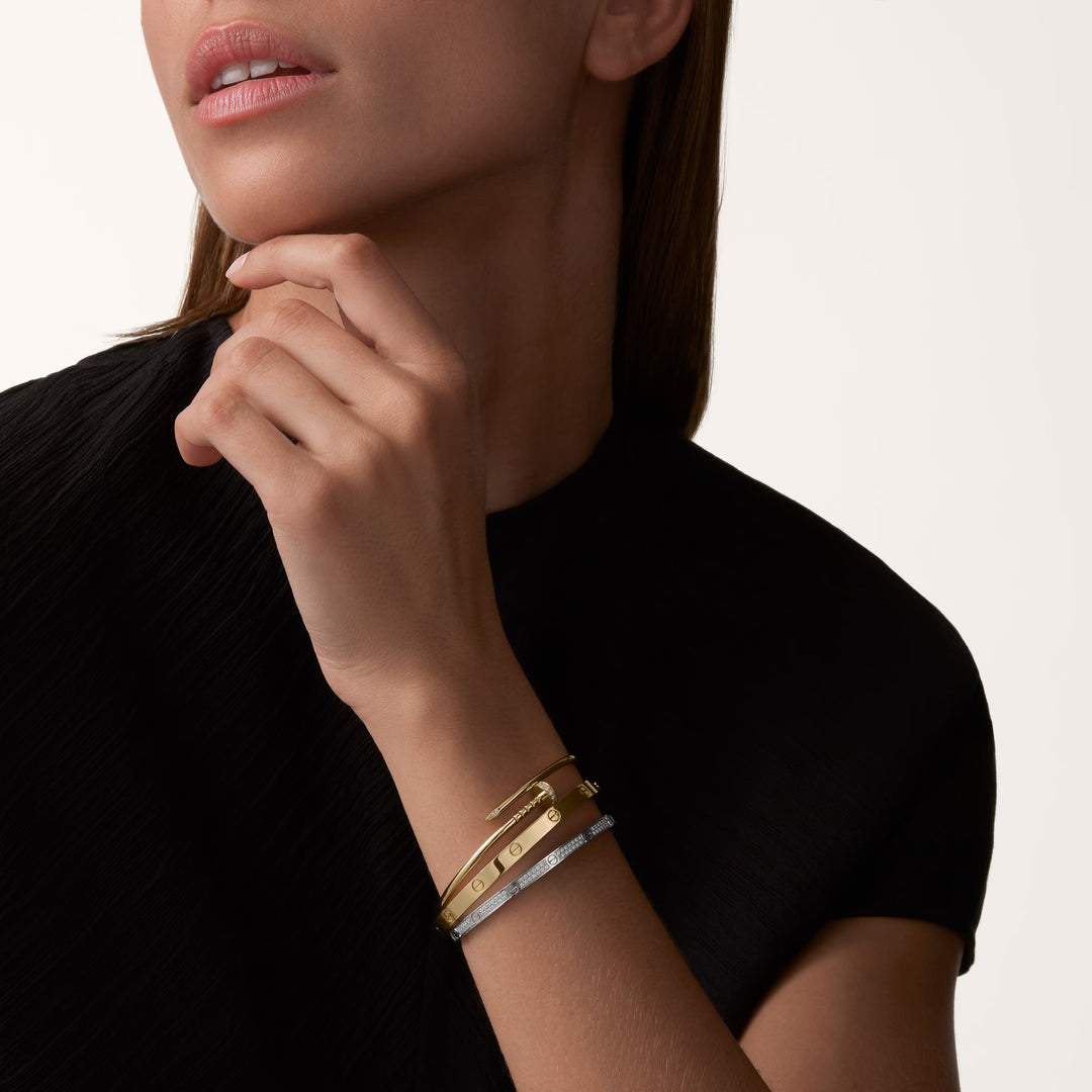 Cartier Love Bracelet Small Model Pavé in 18K White Gold with Diamonds - Gemaee  UAE
