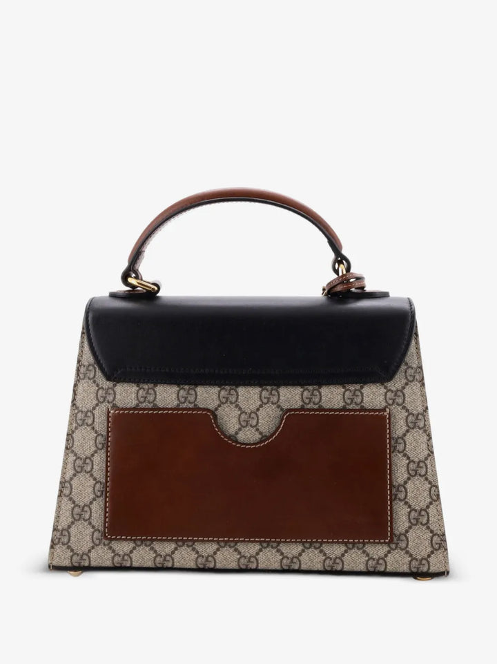Gucci Padlock Top Handle Bag GG Coated Canvas And Leather Small Satchel