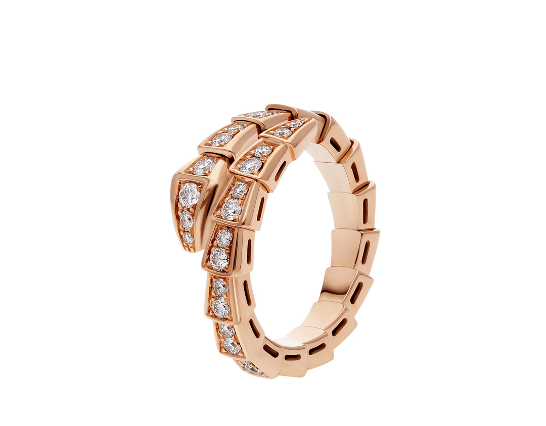 Bulgari Serpenti Viper Diamond Ring in 18K Rose Gold - Gemaee  UAE