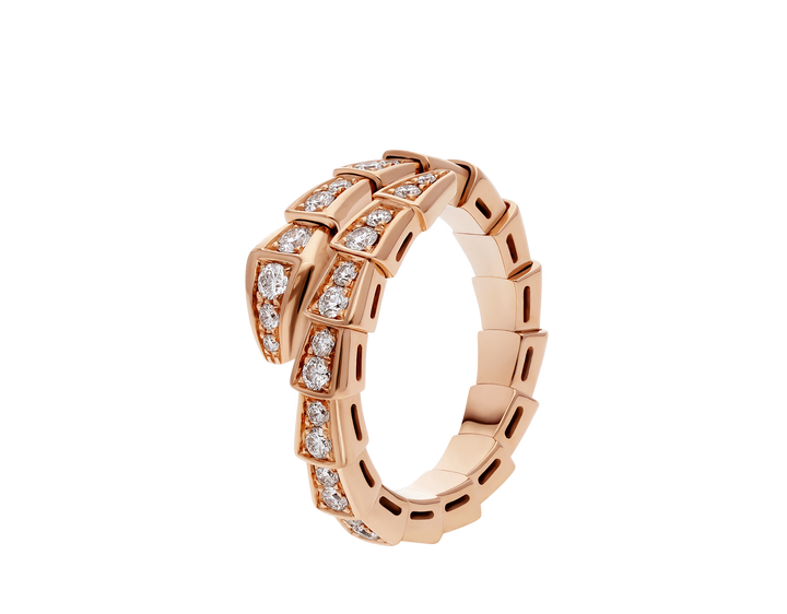 Bulgari Serpenti Viper Diamond Ring in 18K Rose Gold - Gemaee  UAE