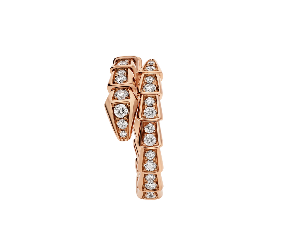 Bulgari Serpenti Viper Diamond Ring in 18K Rose Gold - Gemaee  UAE