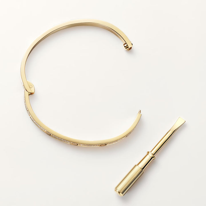 Cartier Love Bracelet Small Model Pavé in 18K Yellow Gold with Diamonds - Gemaee  UAE