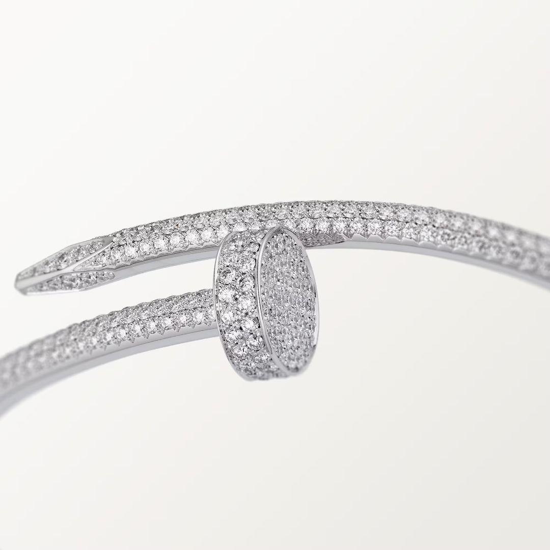 Cartier Juste un Clou Bracelet Classic Model in 18K White Gold with Diamonds