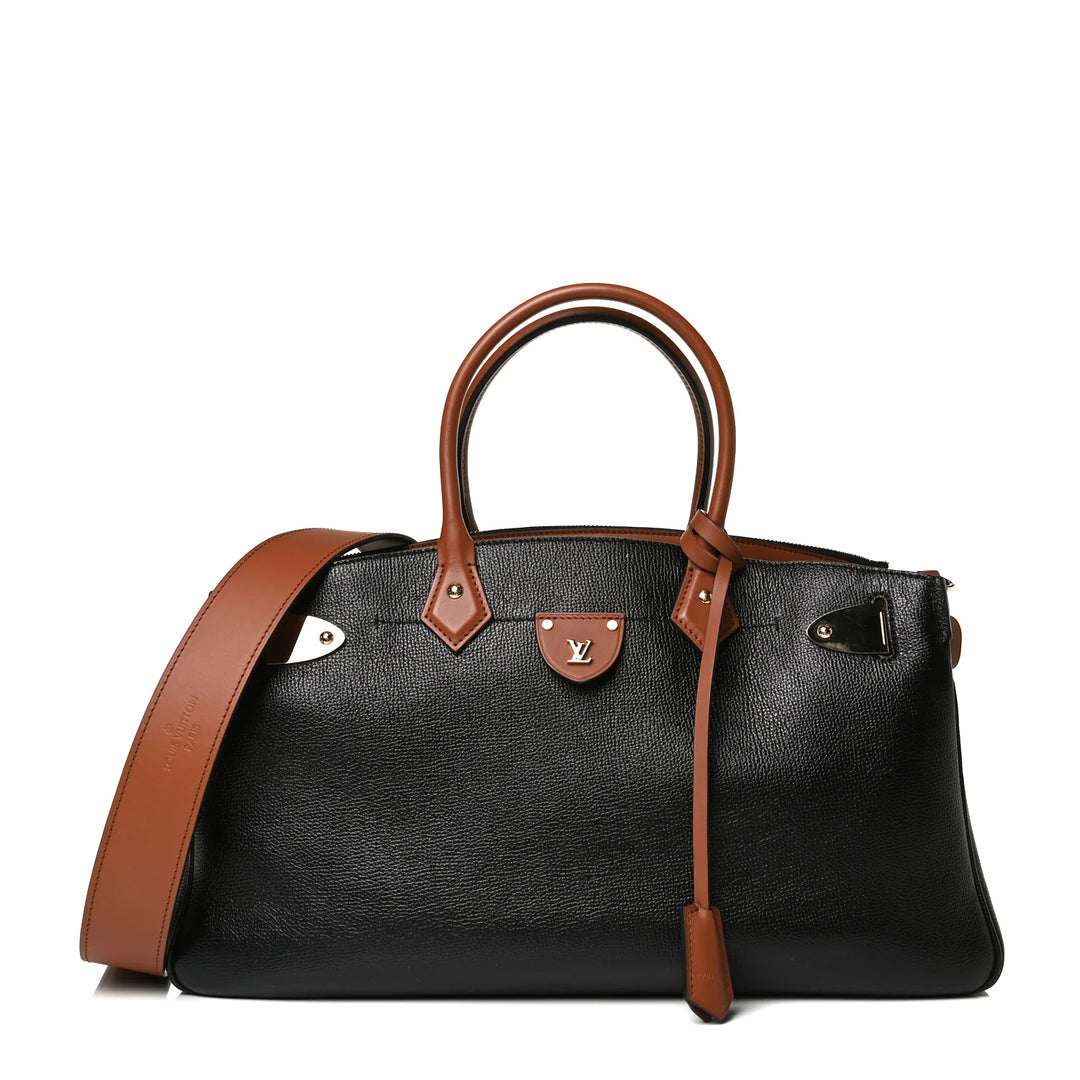 Louis Vuitton All Set MM Bag in Black & Brown Calfskin Leather