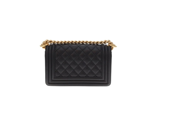 Chanel Boy Small Bag in Black Lambskin with Gold-Tone Hardware