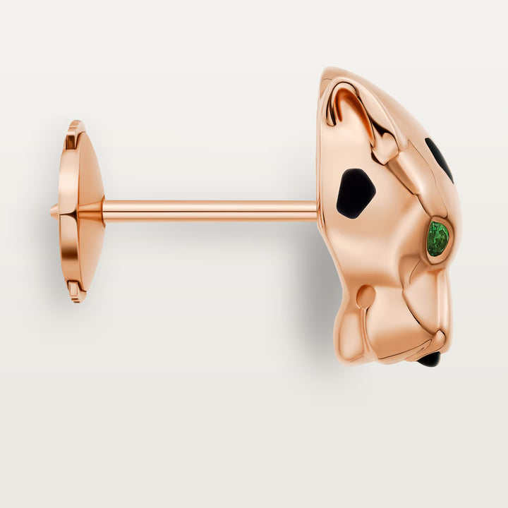 Cartier Panthère de Cartier Stud Earrings in 18K Rose Gold with Black Lacquer, Tsavorite Garnets and Onyx