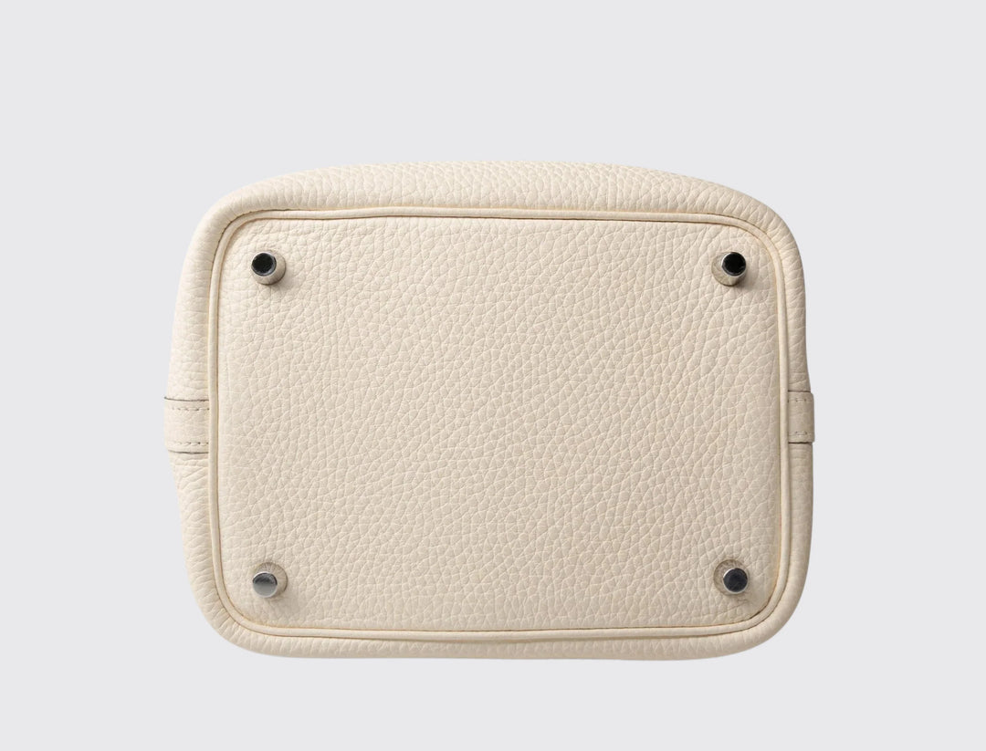 Hermès Picotin Lock 18 Clemence Leather Bag in Nata with Palladium Hardware