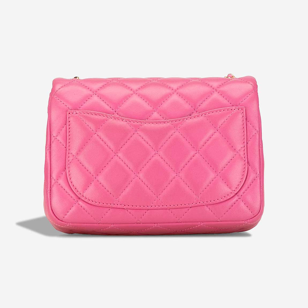Chanel Mini Square Pearl Crush Flap Bag Pink Quilted Lambskin with Antique Gold-Tone Hardware