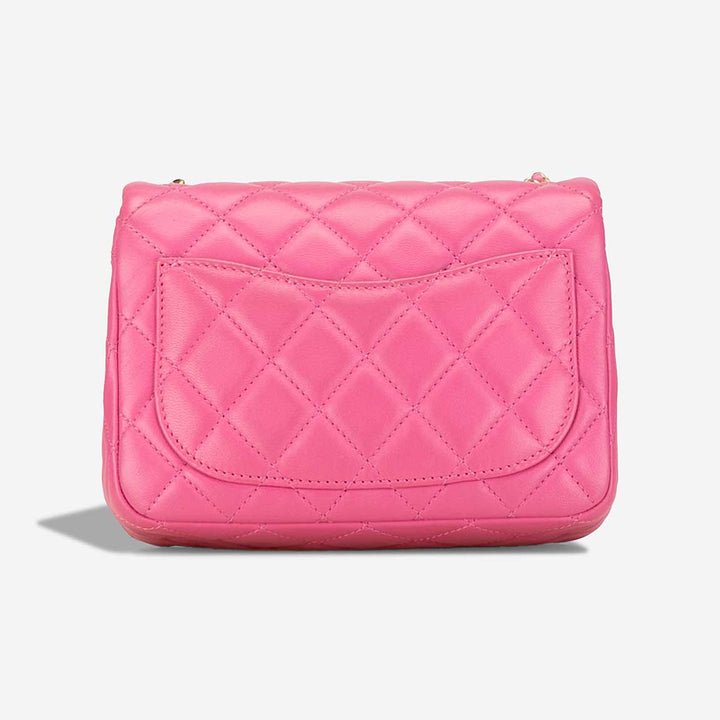 Chanel Mini Square Pearl Crush Flap Bag Pink Quilted Lambskin with Antique Gold-Tone Hardware