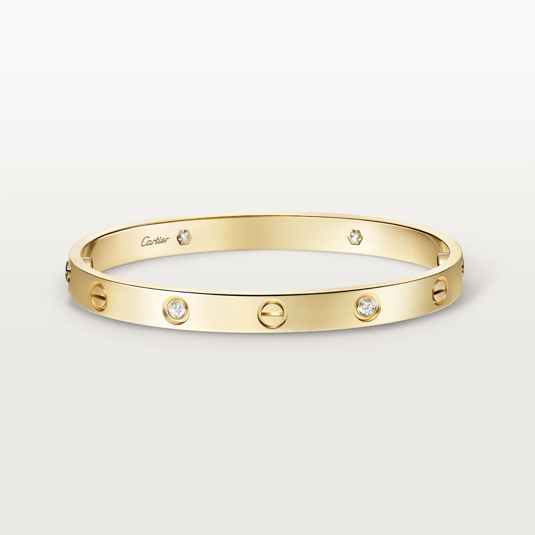 Cartier LOVE Bracelet Classic Model in 18K Yellow Gold with 4 Diamonds - Gemaee  UAE