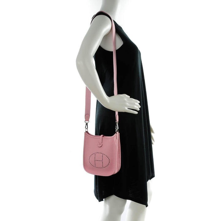 Hermès Evelyne 16 Amazone Bag in Rose Sakura Taurillon Clémence with Rose Sakura Strap - Gemaee  UAE