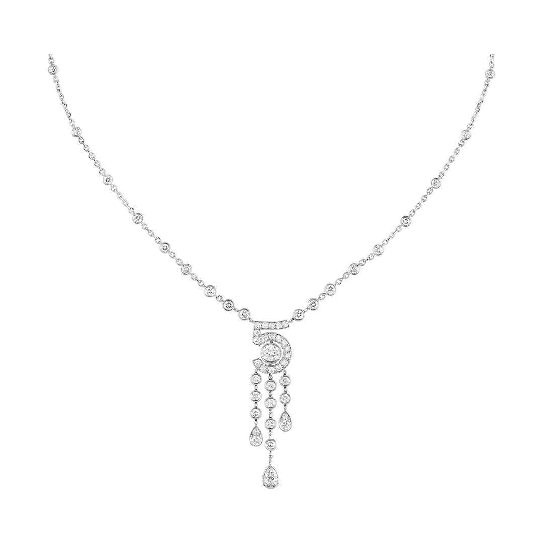 CHANEL Eternal N°5 Necklace in 18K White Gold and Diamonds - Gemaee  UAE