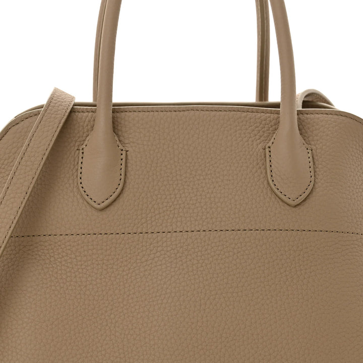 The Row Margaux 12 Matte Grained Calfskin Soft  Dark Taupe Bag