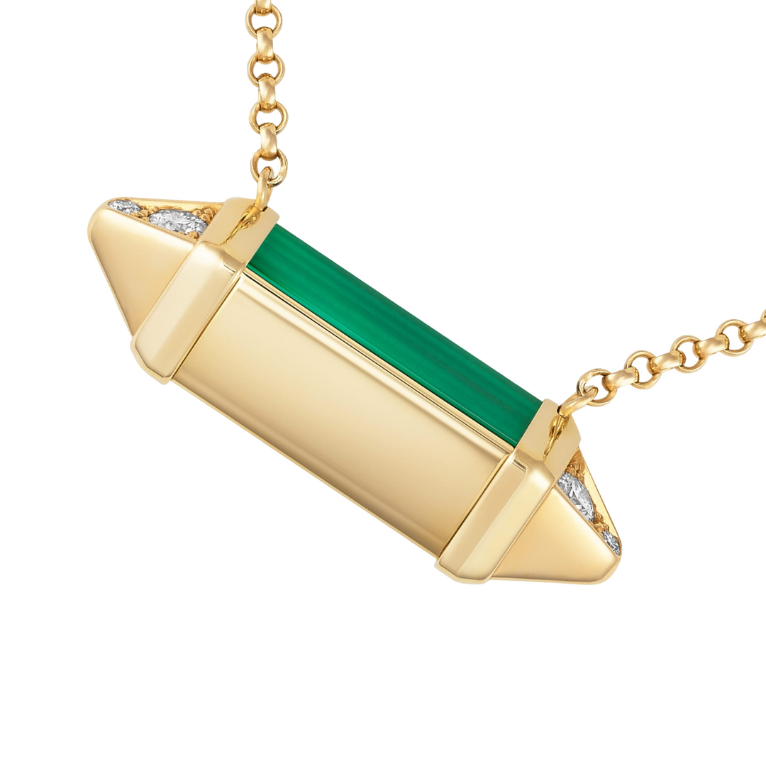 Cartier Yellow Gold, Diamond and Malachite Les Berlingots de Necklace - Gemaee  UAE