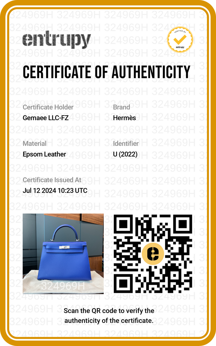 Hermès Kelly 28 Handbag In Electric Blue Epsom Leather  Palladium Hardware Bag
