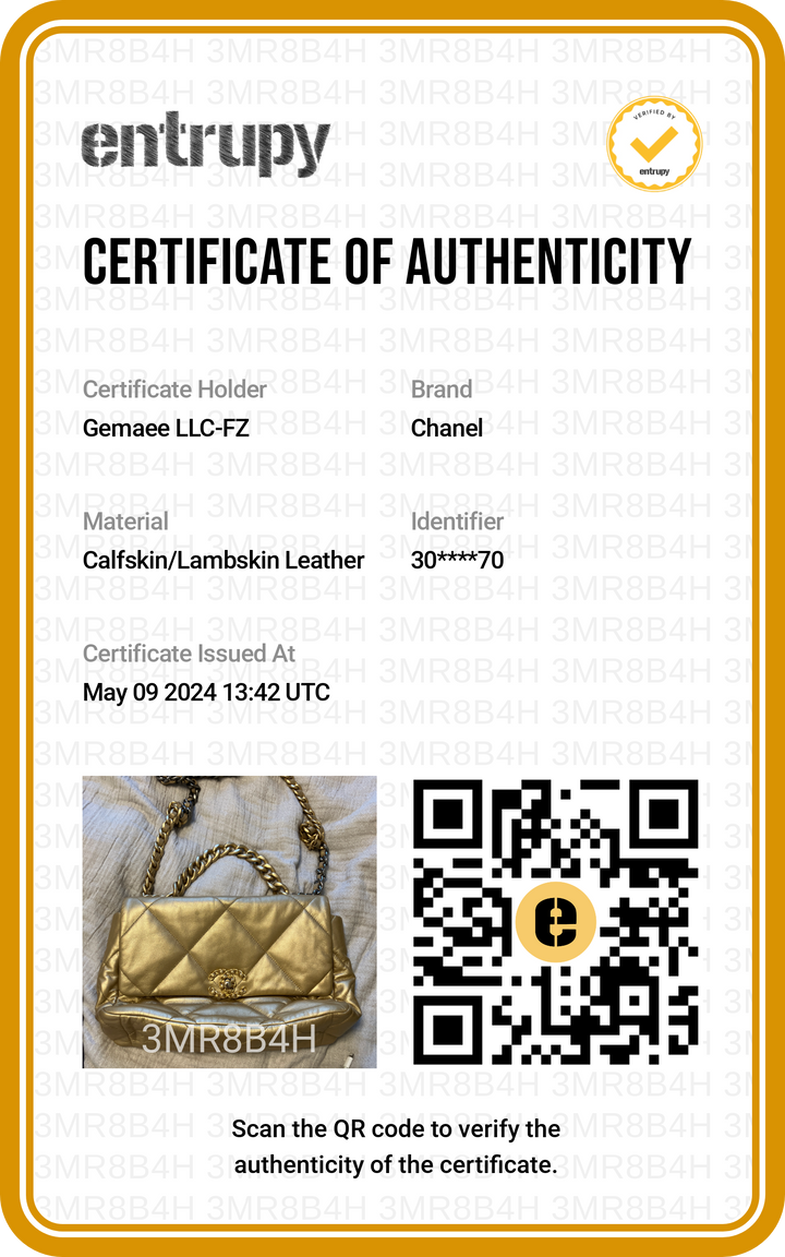 Chanel Gold Leather Large 19 Shoulder Bag - Gemaee  UAE