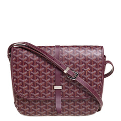 Goyard Burgundy Goyardine Coated Canvas and Leather Belvedere Bag