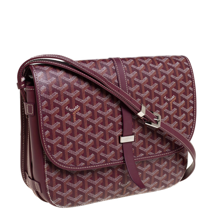 Goyard Burgundy Goyardine Coated Canvas and Leather Belvedere Bag