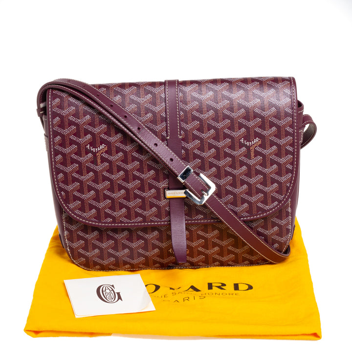 Goyard Burgundy Goyardine Coated Canvas and Leather Belvedere Bag