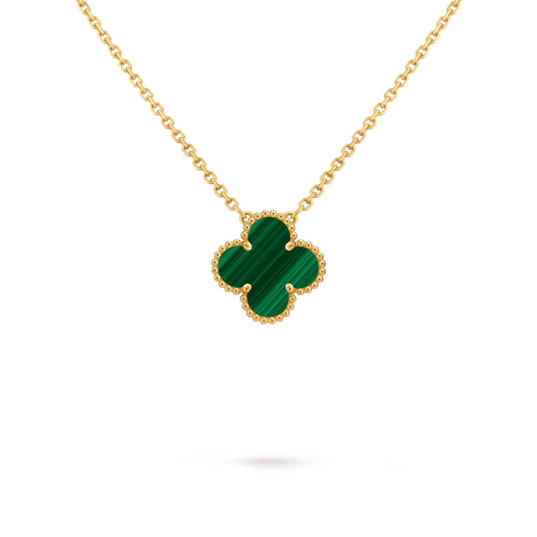 Van Cleef & Arpels Vintage Alhambra Pendant in 18K Yellow Gold with Malachite
