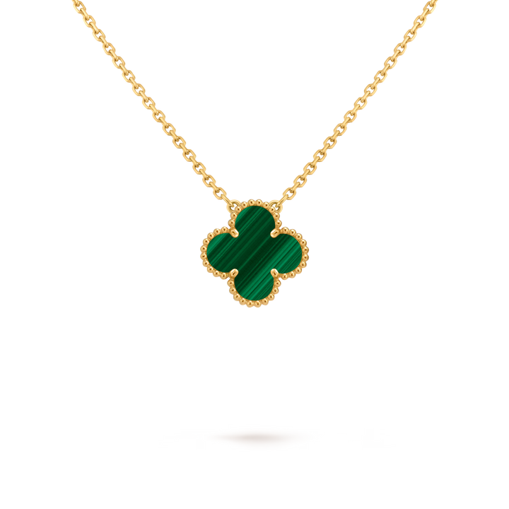 Van Cleef & Arpels Vintage Alhambra Pendant in 18K Yellow Gold with Malachite