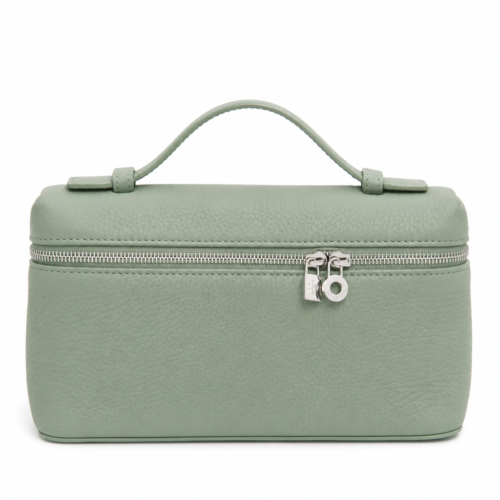 Loro Piana Extra Pocket L19 Pouch in Sage Brush Leaves Grained Calfski