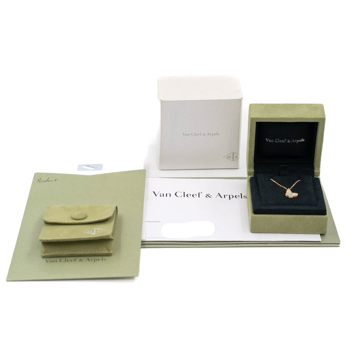 Van Cleef & Arpels Sweet Butterflies Mother-of-Pearl Pendant Necklace in 18K Yellow Gold - Gemaee  UAE