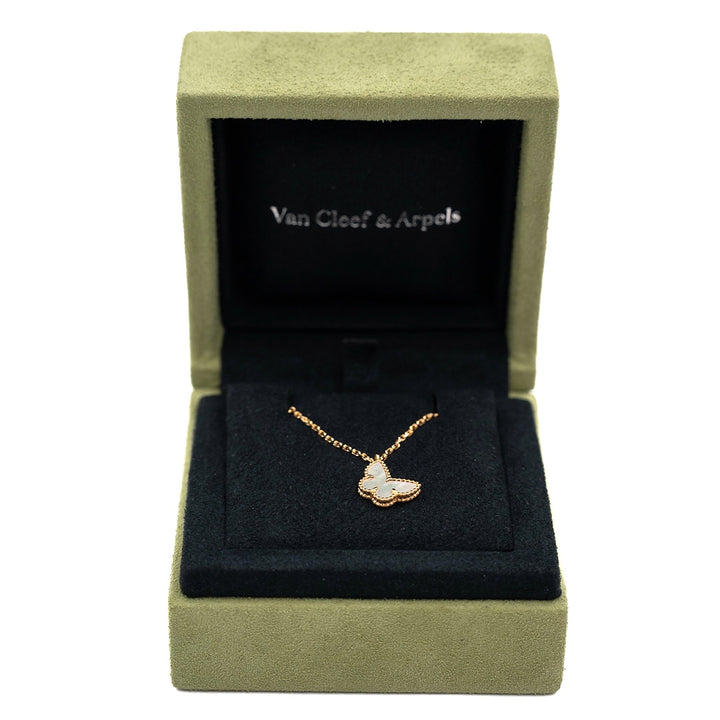 Van Cleef & Arpels Sweet Butterflies Mother-of-Pearl Pendant Necklace in 18K Yellow Gold - Gemaee  UAE