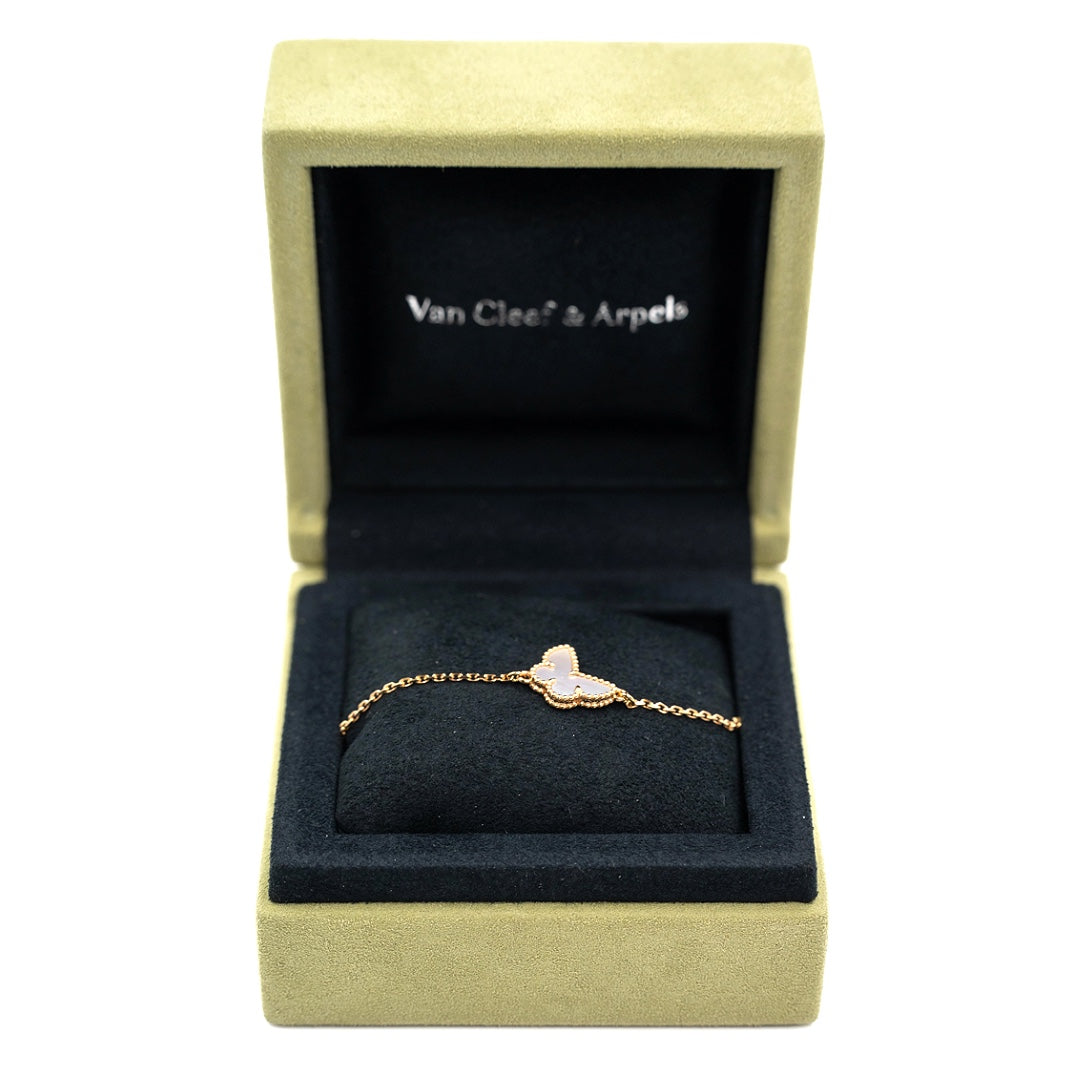 Van Cleef & Arpels Sweet Butterflies Bracelet 18K Yellow Gold White Mother-of-Pearl - Gemaee  UAE