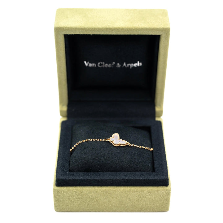 Van Cleef & Arpels Sweet Butterflies Bracelet 18K Yellow Gold White Mother-of-Pearl - Gemaee  UAE