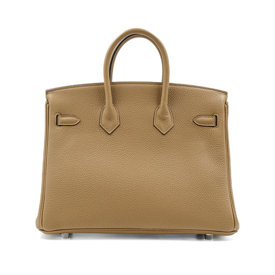 Hermès Birkin 25 Togo Biscuit Palladium Hardware Bag