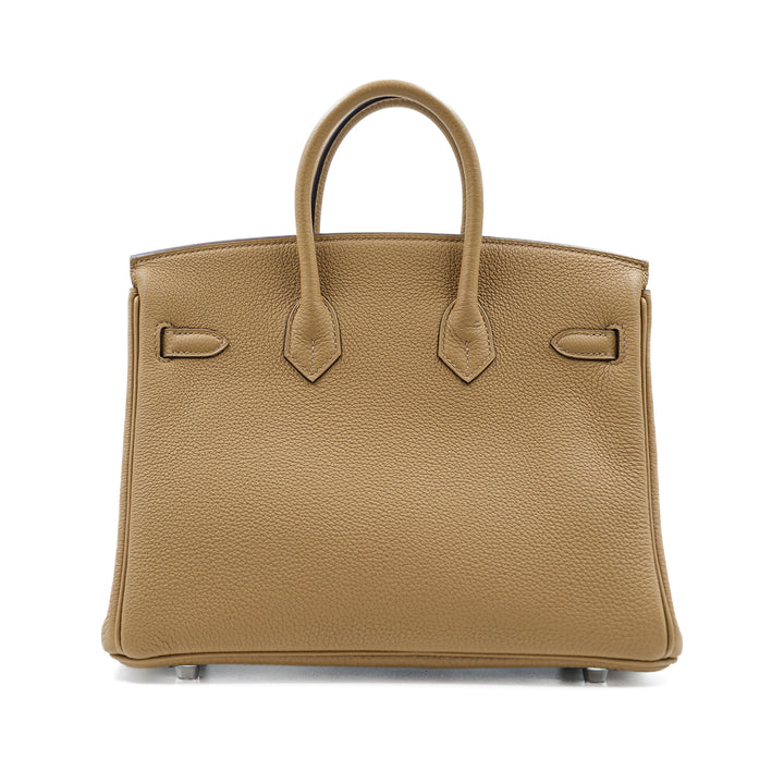 Hermès Birkin 25 Togo Biscuit Palladium Hardware Bag
