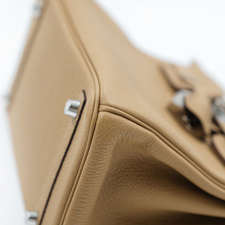 Hermès Birkin 25 Togo Biscuit Palladium Hardware Bag