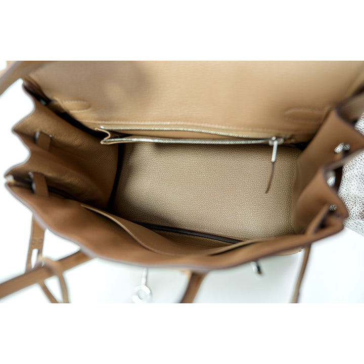 Hermès Birkin 25 Togo Biscuit Palladium Hardware Bag