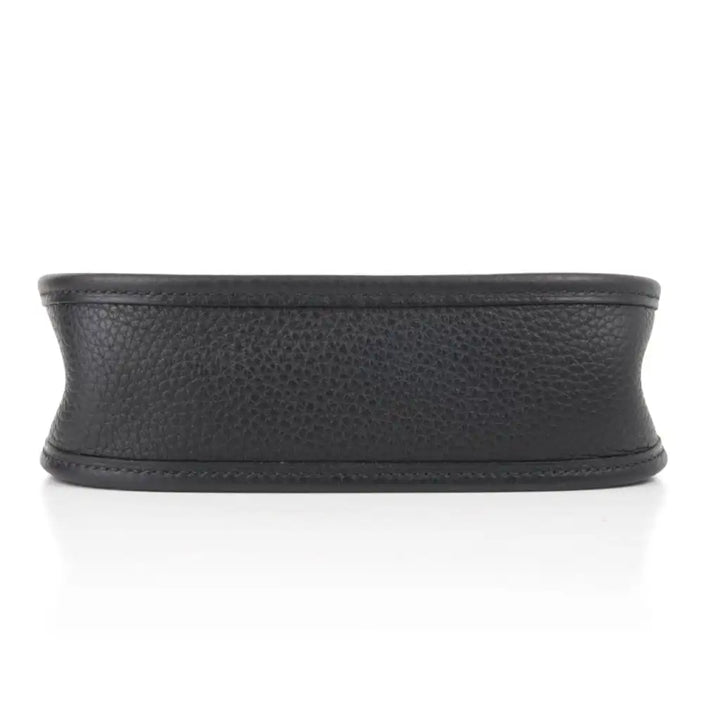 Hermès Evelyne TPM Crossbody Bag in Noir Taurillon Clemence Leather with Gold Hardware