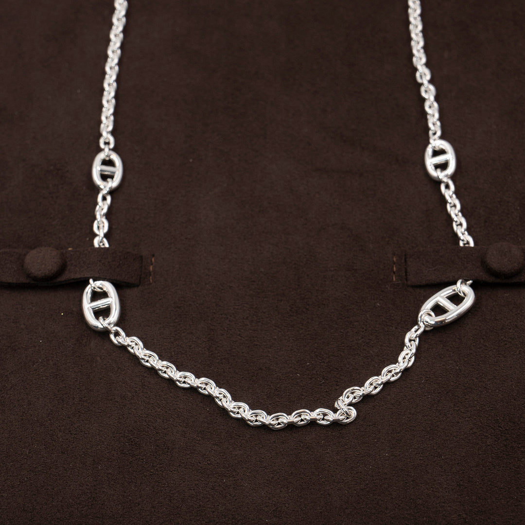 Hermès Farandole Sautoir 160cm Sterling Silver Necklace