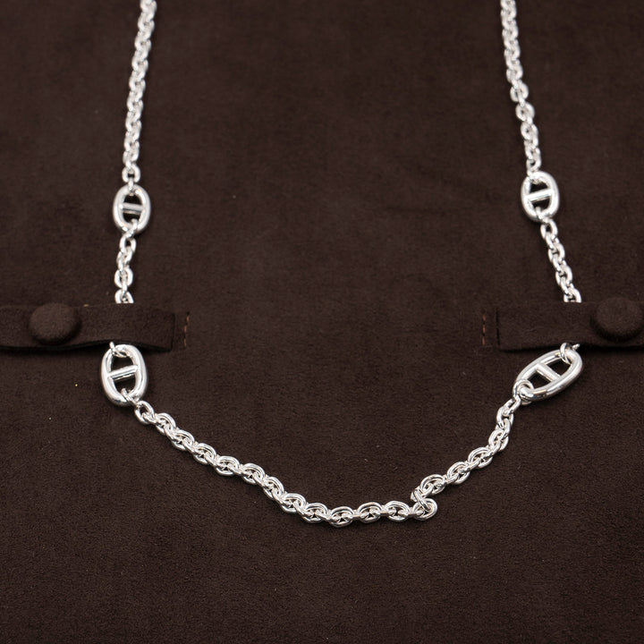 Hermès Farandole Sautoir 160cm Sterling Silver Necklace