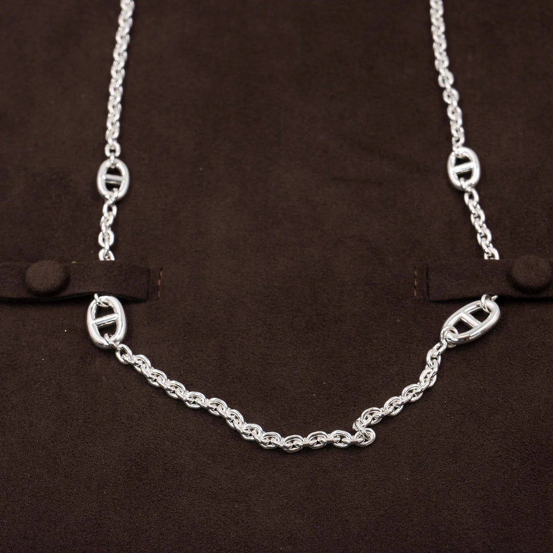 Hermès Farandole Sautoir 160cm Sterling Silver Necklace