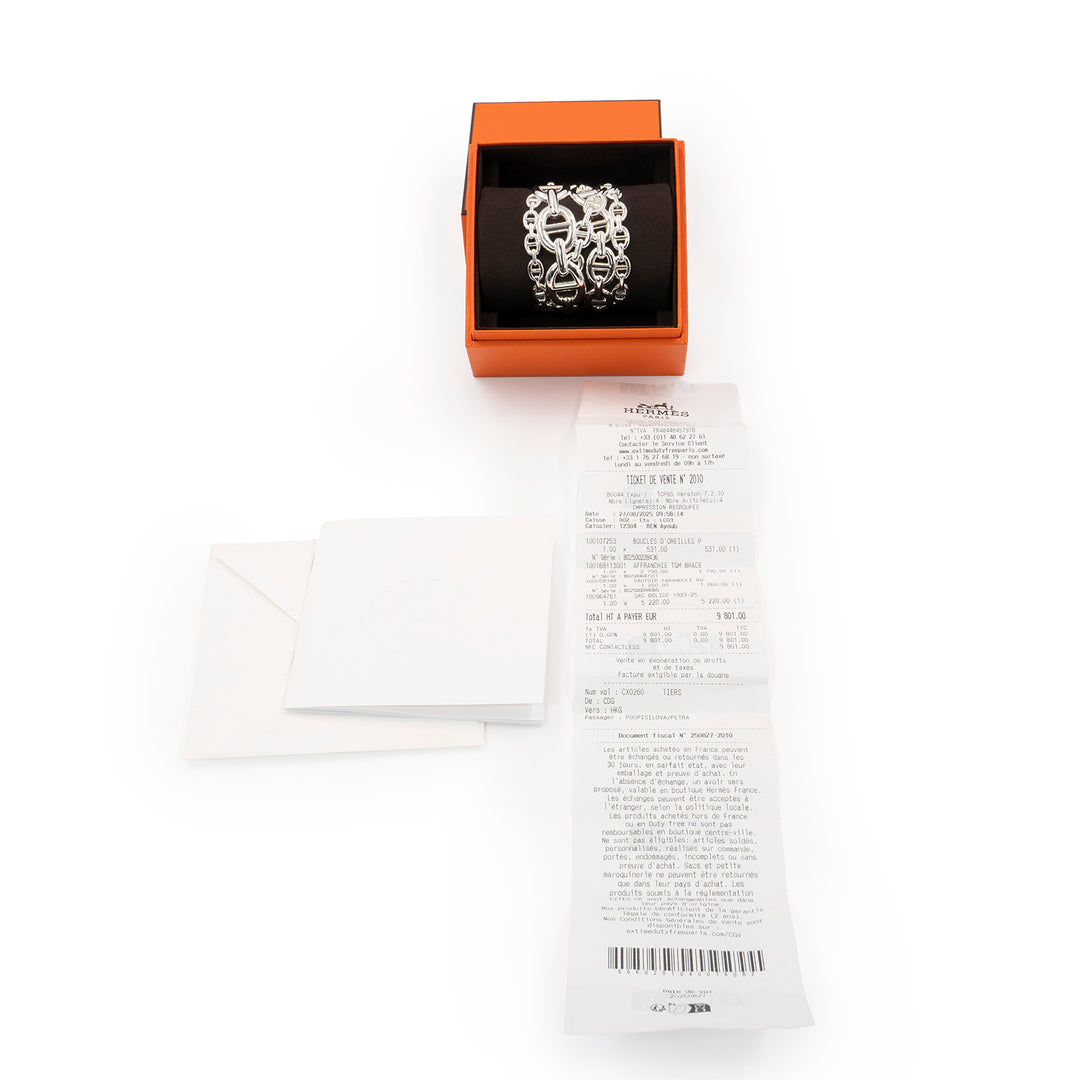 Hermès Chaîne d’Ancre Enchaînée Bracelet Very Large Model in Sterling Silver