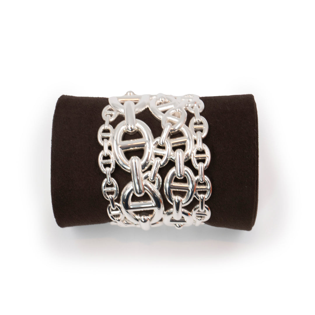 Hermès Chaîne d’Ancre Enchaînée Bracelet Very Large Model in Sterling Silver