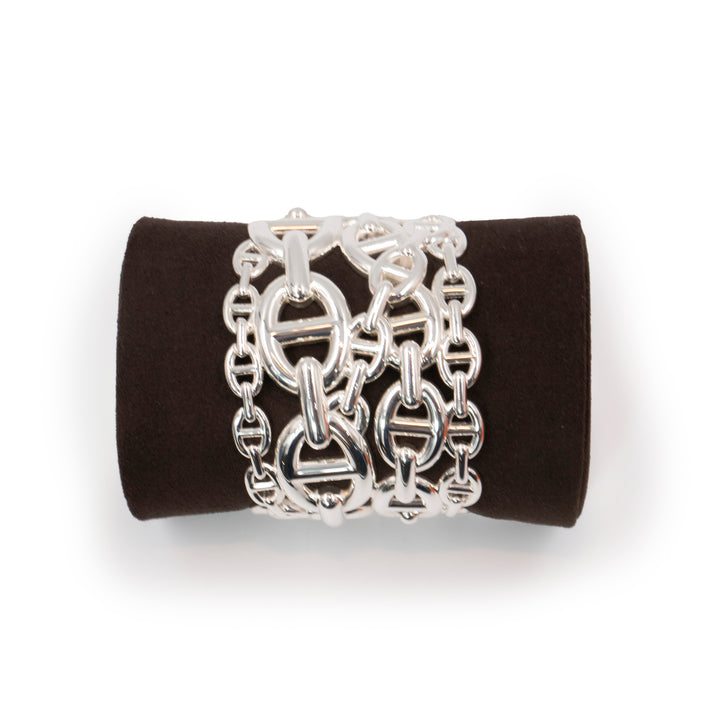 Hermès Chaîne d’Ancre Enchaînée Bracelet Very Large Model in Sterling Silver