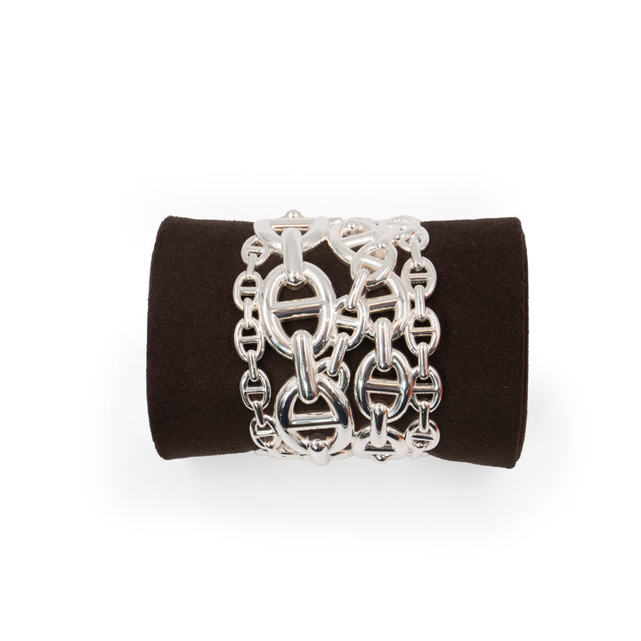 Hermès Chaîne d’Ancre Enchaînée Bracelet Very Large Model in Sterling Silver