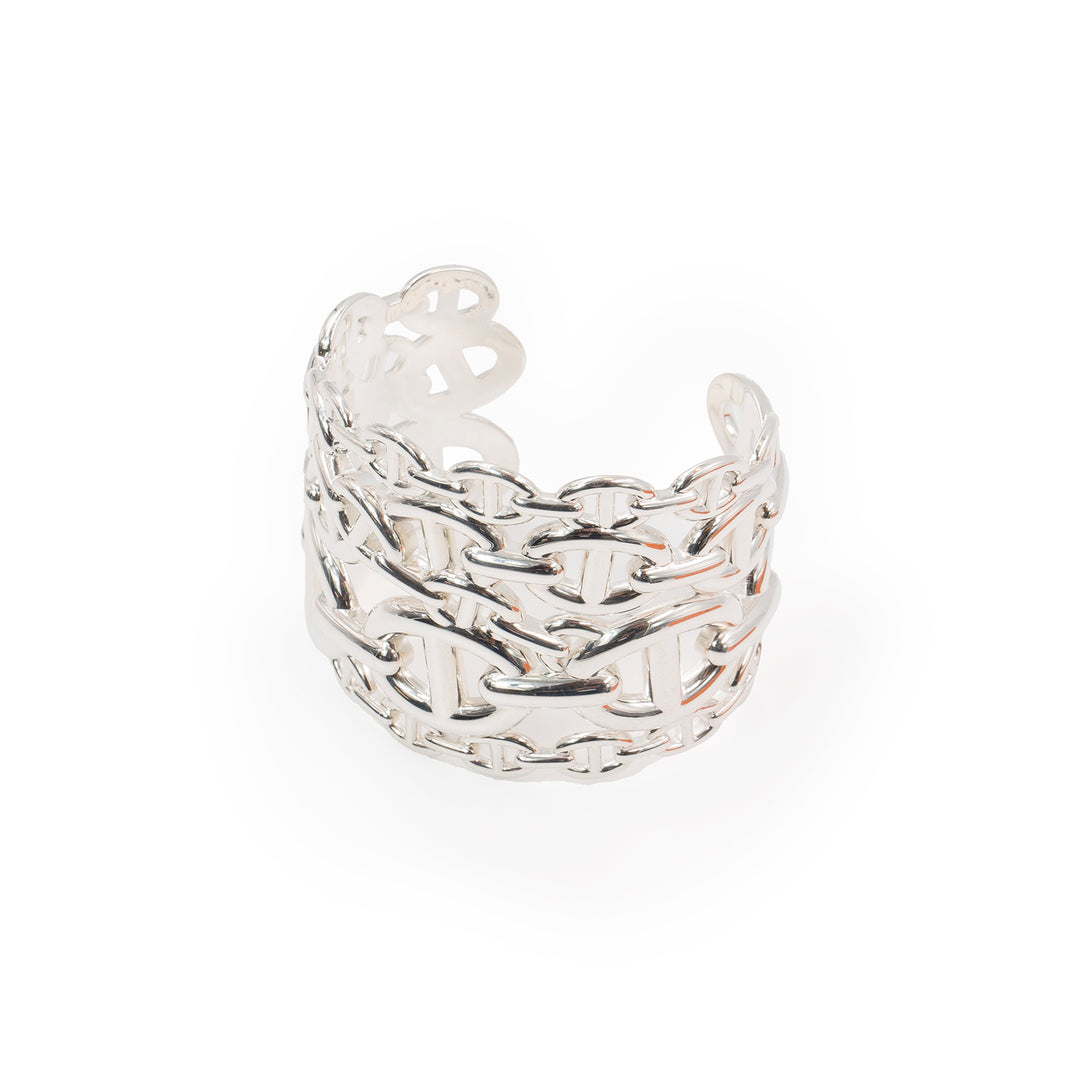 Hermès Chaîne d’Ancre Enchaînée Bracelet Very Large Model in Sterling Silver