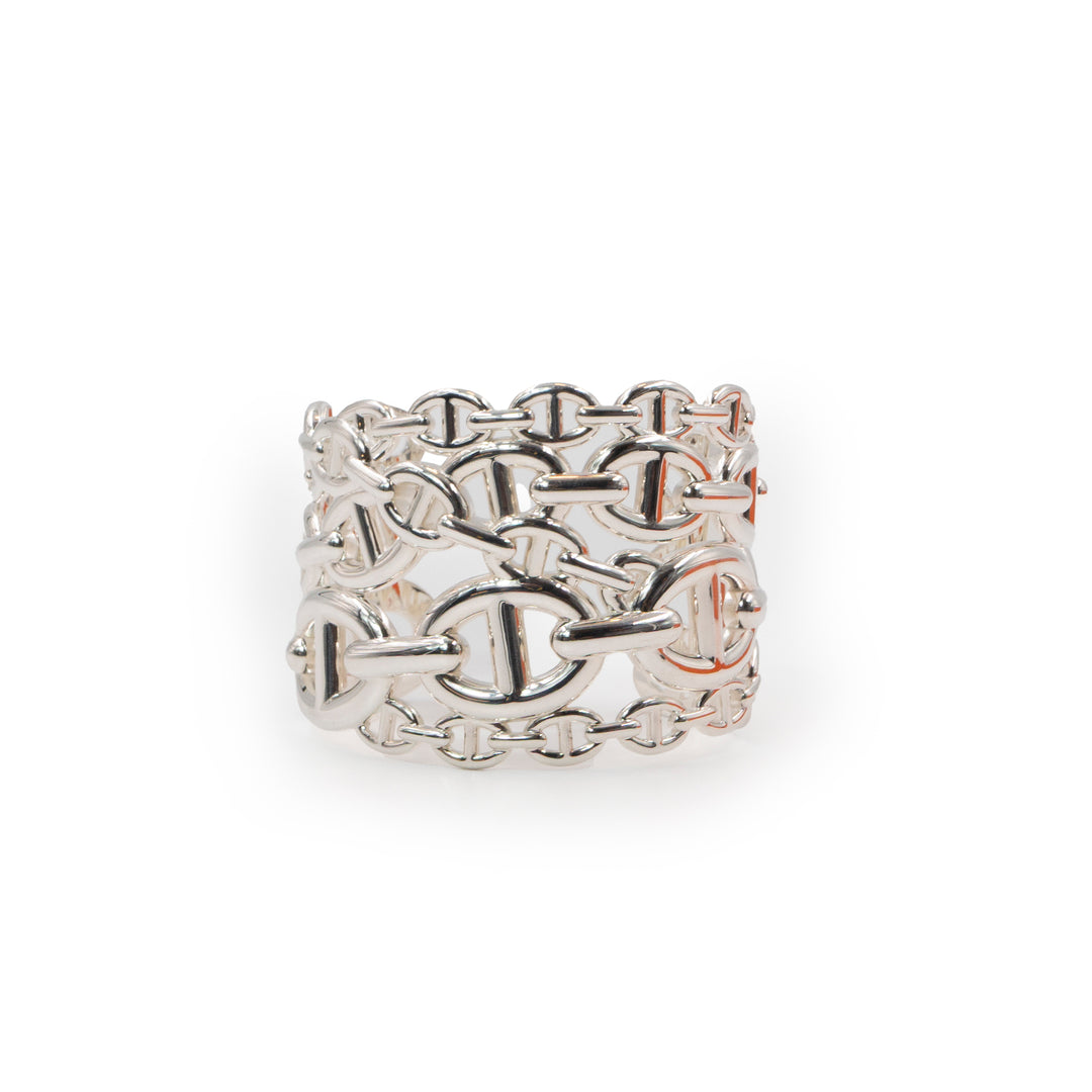 Hermès Chaîne d’Ancre Enchaînée Bracelet Very Large Model in Sterling Silver