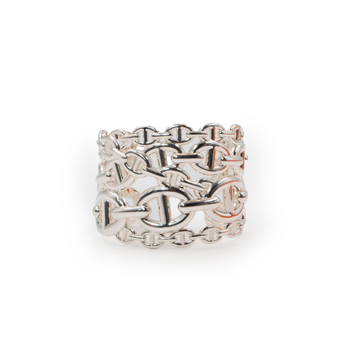 Hermès Chaîne d’Ancre Enchaînée Bracelet Very Large Model in Sterling Silver