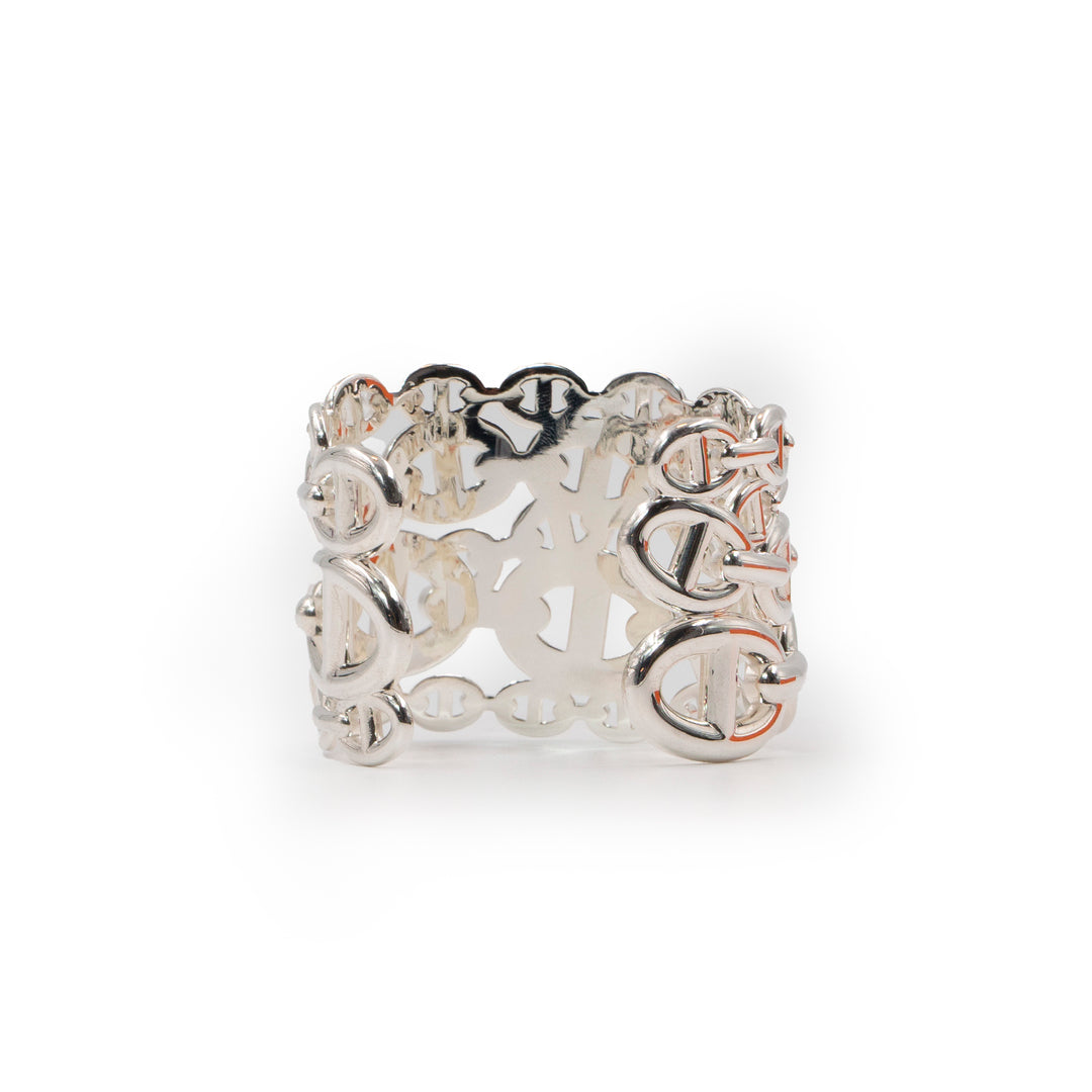 Hermès Chaîne d’Ancre Enchaînée Bracelet Very Large Model in Sterling Silver