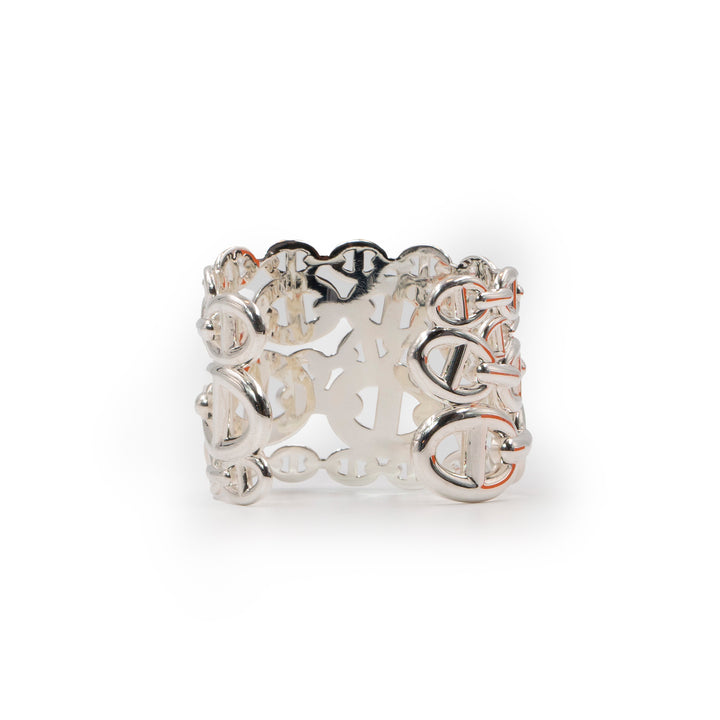 Hermès Chaîne d’Ancre Enchaînée Bracelet Very Large Model in Sterling Silver