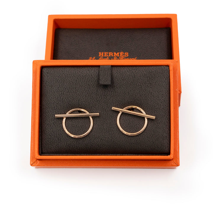 Hermès Échappée Medium Earrings in 18K Rose Gold